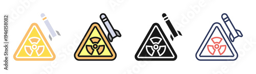 Nuclear Weapon icon set multiple style collection