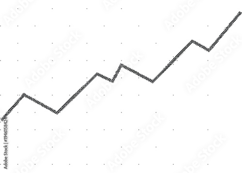 Dithered rising line chart showing financial growth trend