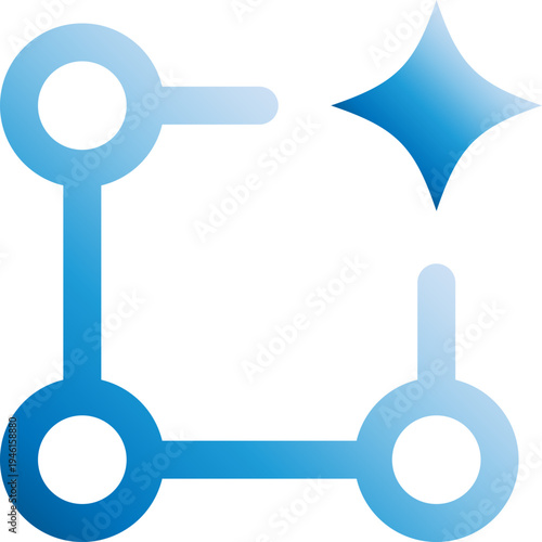 Knowledge Graph Technology Icon Blue Gradient