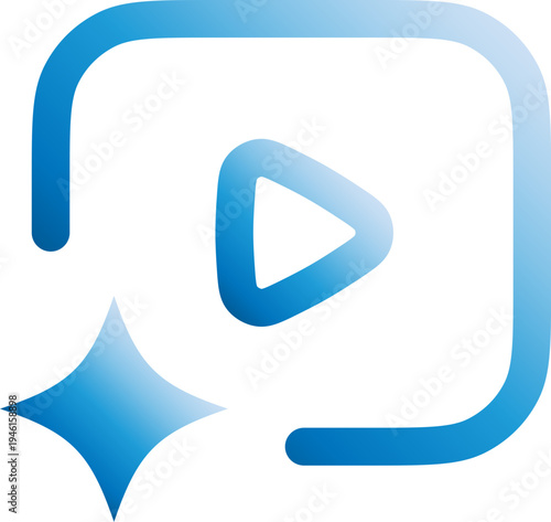Generated Media Technology Icon Blue Gradient