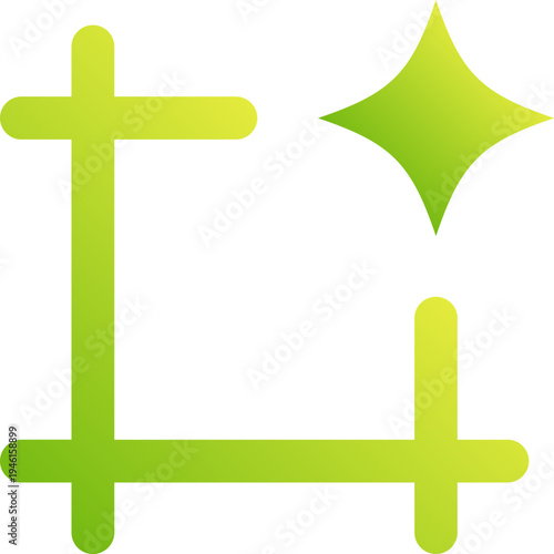 Knowledge Graph Technology Icon Neon Green Gradient