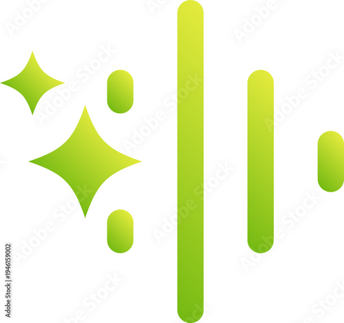 Spectral Analysis Technology Icon Neon Green Gradient