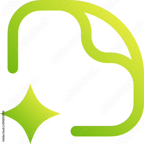 Automated Summary Technology Icon Neon Green Gradient