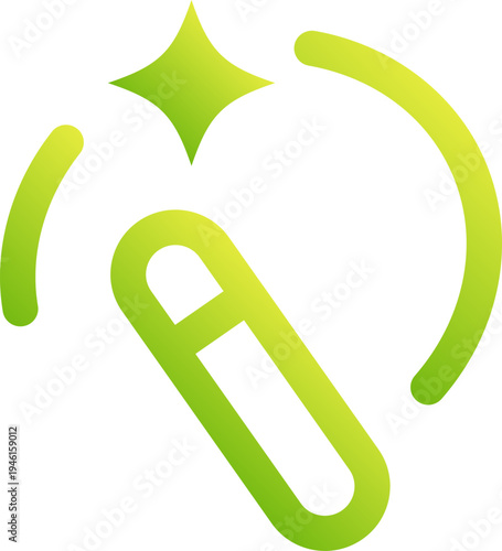 Image Inpainting Technology Icon Neon Green Gradient