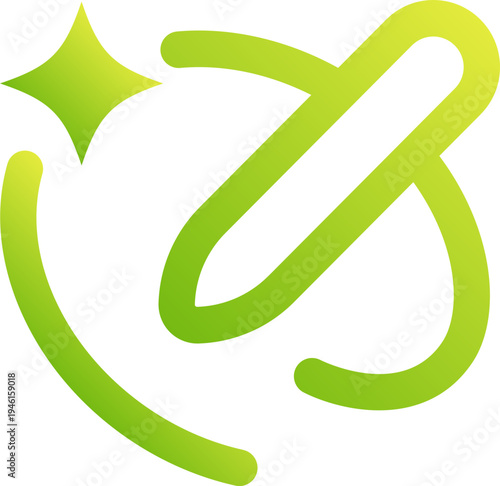 Semantic Refinement Technology Icon Neon Green Gradient