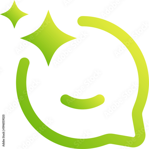 Reinforcement Learning Technology Icon Neon Green Gradient