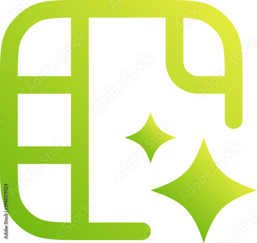 Data Ingestion Technology Icon Neon Green Gradient