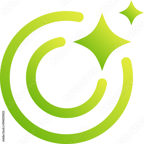 Region Selection Technology Icon Neon Green Gradient