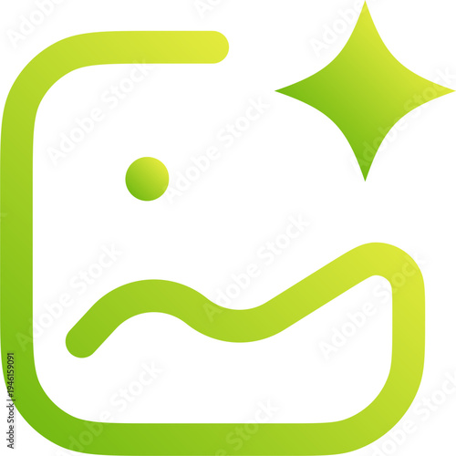 Image Generation Technology Icon Neon Green Gradient