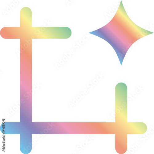 Knowledge Graph Technology Icon Rainbow Gradient