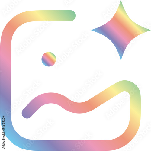 Image Generation Technology Icon Rainbow Gradient