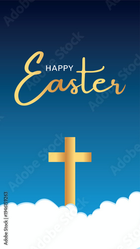 Easter cross greeting card vertical