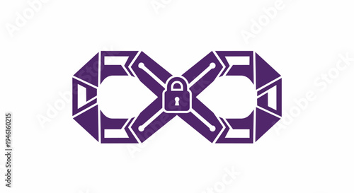 Continuous Data Protection Concept: Minimalist Infinity Sign and Secure Lock