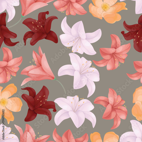 Beautiful Hand Drawn Watercolor Floral Seamless Pattern