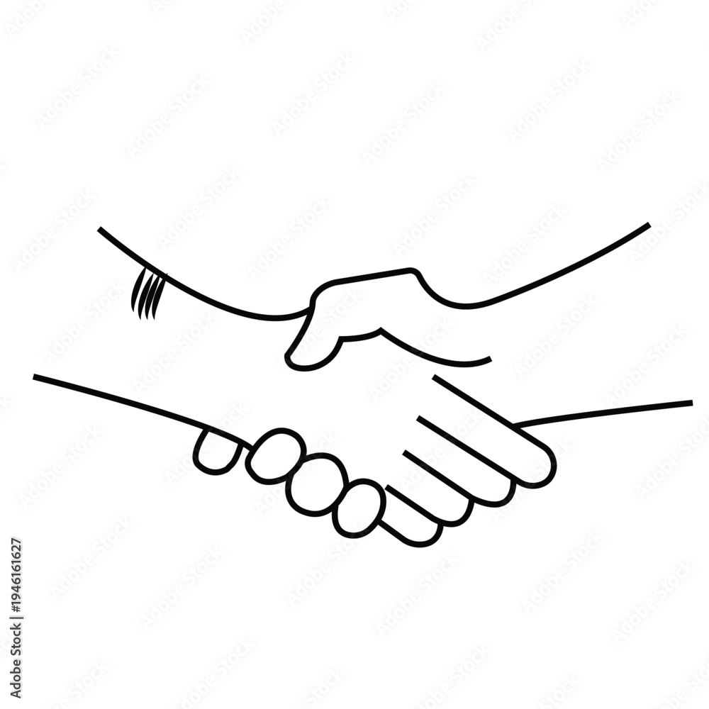 Fototapeta premium handshake icon on white background shaking hands agreement