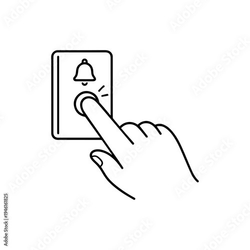 finger presses the doorbell button line icon vector isolated
Vector line icon on a white background