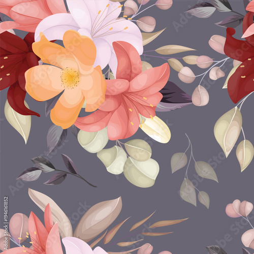 Beautiful Hand Drawn Watercolor Floral Seamless Pattern