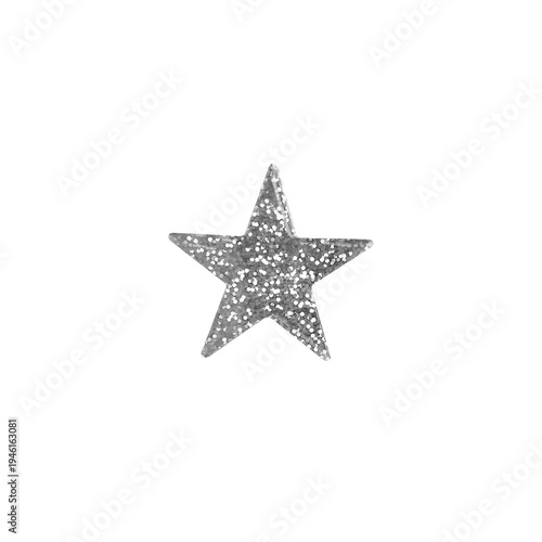 Single Sparkling Silver Star Sticker with Monochromatic Style
