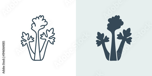 Celery icon vector in line and solid style
