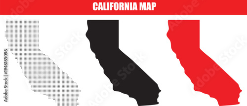 California State Map Vector Dotted Silhouette