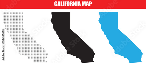 Diverse California State Map Vector Set