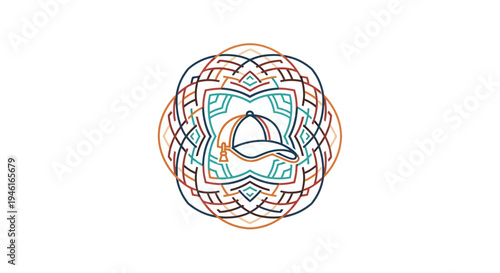 Stylish Baseball Cap with Intricate Mandala Pattern.