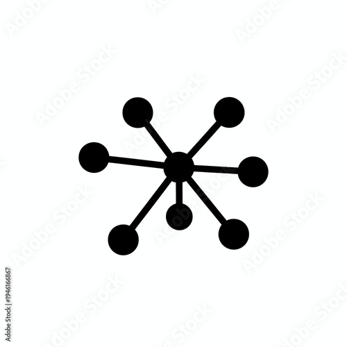 Modern abstract icon illustrating interconnected network nodes, symbolizing global data exchange, communication, and technological connections
