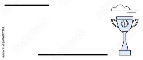 Trophy symbol. A minimalistic design a first-place trophy and achievement theme. Ideal for business success, recognition, goal setting, motivation, and leadership concepts