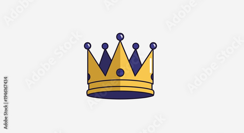 A royal crown sits on a white background in a graphic illustration scene.