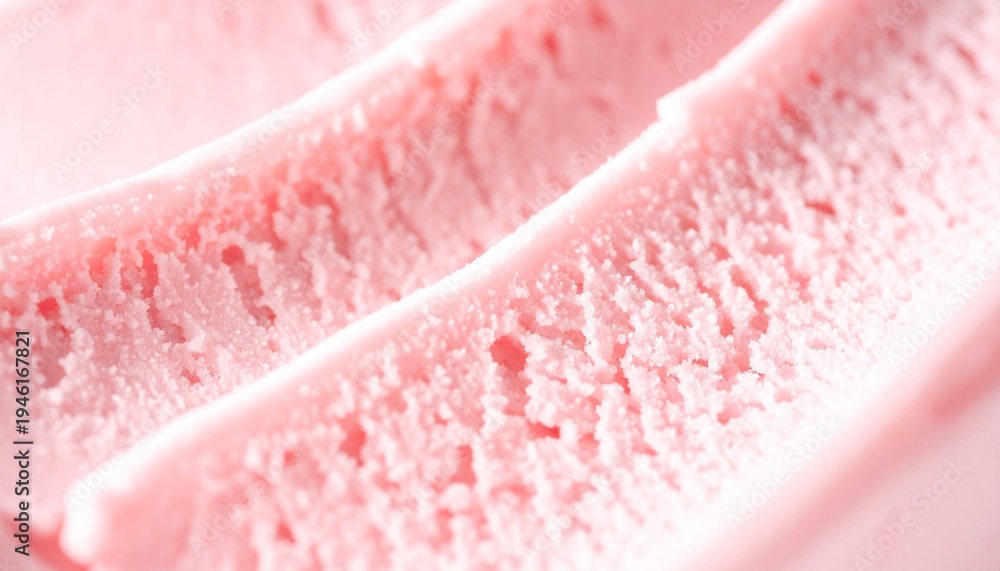 Fototapeta premium Pink Whipped Cream Swirl Macro — Extreme macro closeup of soft pink whipped cream with delicate air bubbles and flowing swirl peaks, a dreamy feminine summer dessert texture.