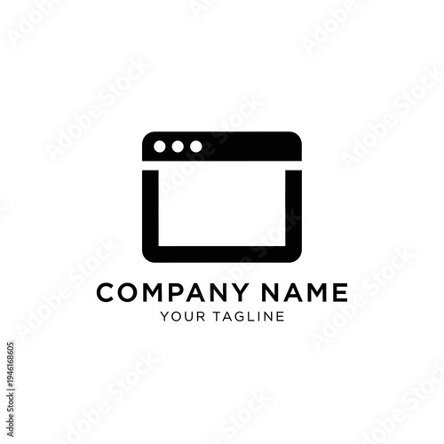 Simple Browser Window Logo Template Design.