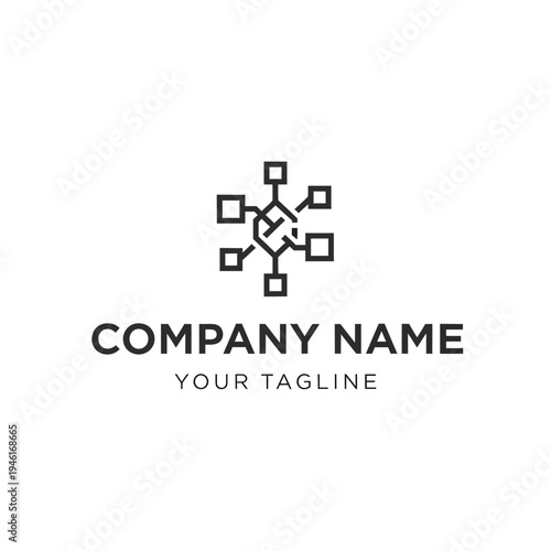 Corporate Logo Template with Geometric Design.