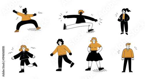 Diverse Group of People Experiencing Electric Shocks and Discomfort.