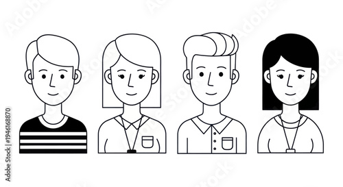 Diverse Group of People Representing Different Professions and Styles.