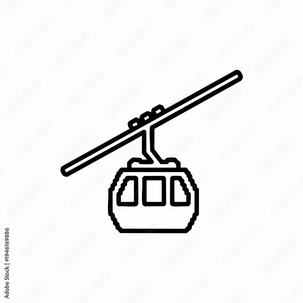 Fototapeta premium Cable Car Gondola Transportation System Icon.