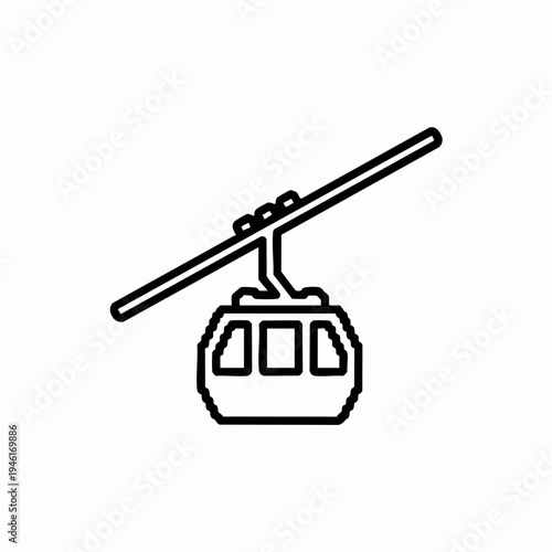 Cable Car Gondola Transportation System Icon.