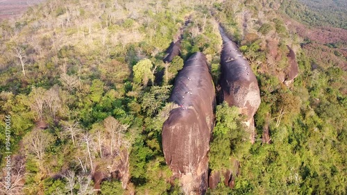 クジラ岩の空撮　ブンカーン県・タイ　Hin Sam Wan, 3 whale rock, Thailand　Drone Shooting