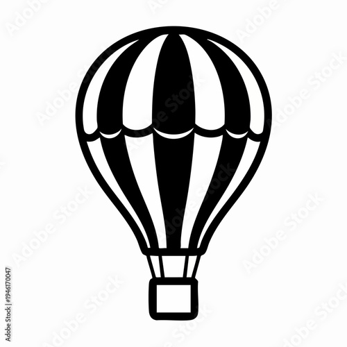 Classic Hot Air Balloon Illustration with Vertical Stripes.