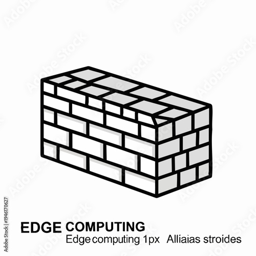 Edge Computing Brick Wall Technology Concept.
