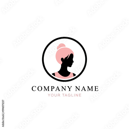 Silhouette of a Woman in Pink Turban Logo.