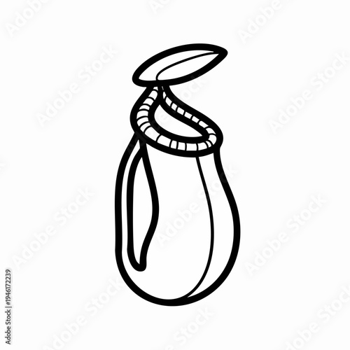 Outline drawing of a pitcher plant with a simple design.
