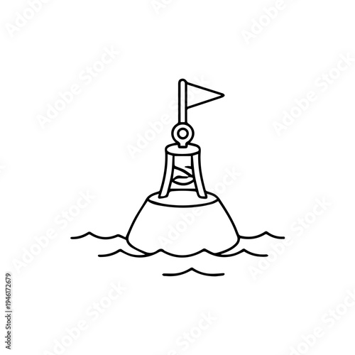 buoy in the water line icon vector isolated
Vector line icon on a white background