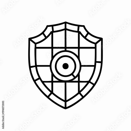 Shield with Target Icon Representing Security and Protection.