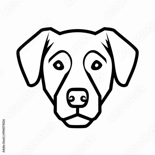 Simple Line Art Illustration of a Dogs Face.