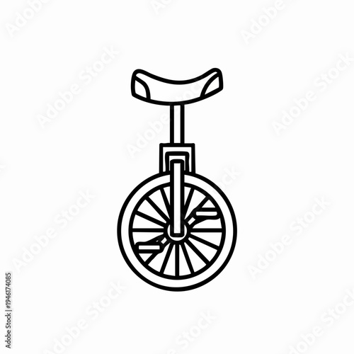 Simple Line Art Illustration of a Unicycle.