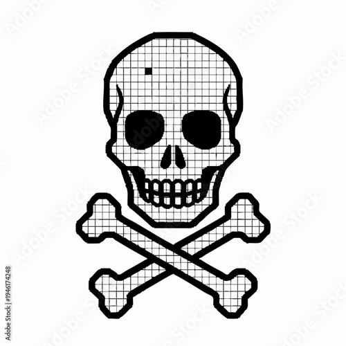 Skull and Crossbones Symbol of Danger and Death.