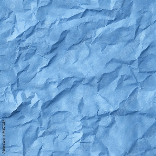 Seamless pattern of deep navy blue crinkled paper texture with dramatic crease lines and shadow detail for artistic compositions