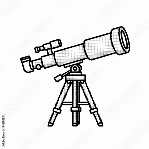 Telescope on a tripod for stargazing and astronomy.