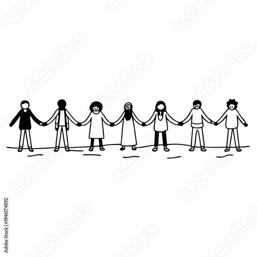 LGBTQ+ Allyship Line Art