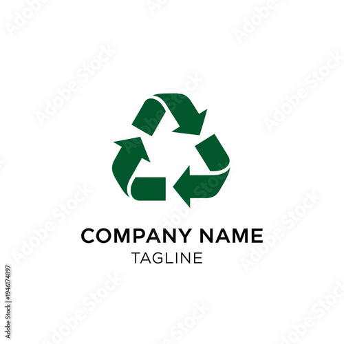 Recycling Symbol Green Arrows Circle Logo.